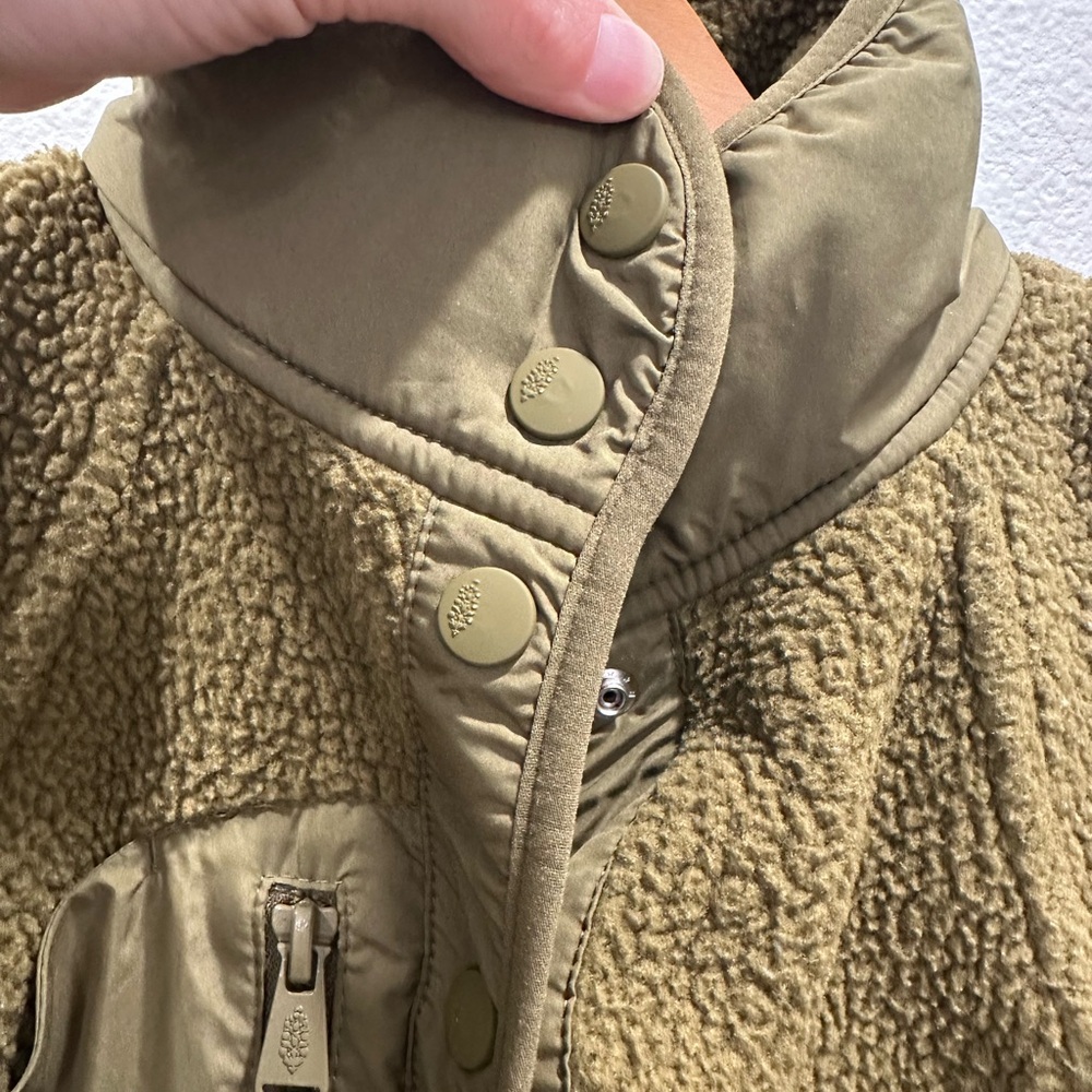 Free People Movement Hit The Slopes fleece Olive Army Green Women's snap Jacket - Picture 5 of 11